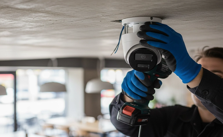 Imagem ilustrando soluções modernas de segurança eletrônica, com equipamentos de vigilância e tecnologia integrada, representando a evolução do setor e o aumento da demanda por serviços especializados no Brasil