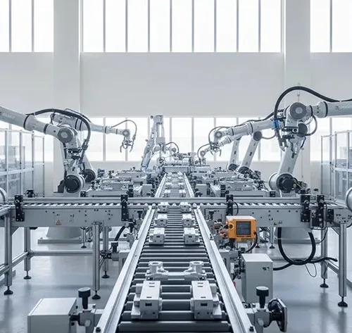 Ilustração que representa a Indústria 4.0, com integração entre máquinas inteligentes, automação industrial, dados em nuvem e tecnologias digitais conectando processos produtivos, pessoas e sistemas, demonstrando como a tecnologia está transformando os negócios.